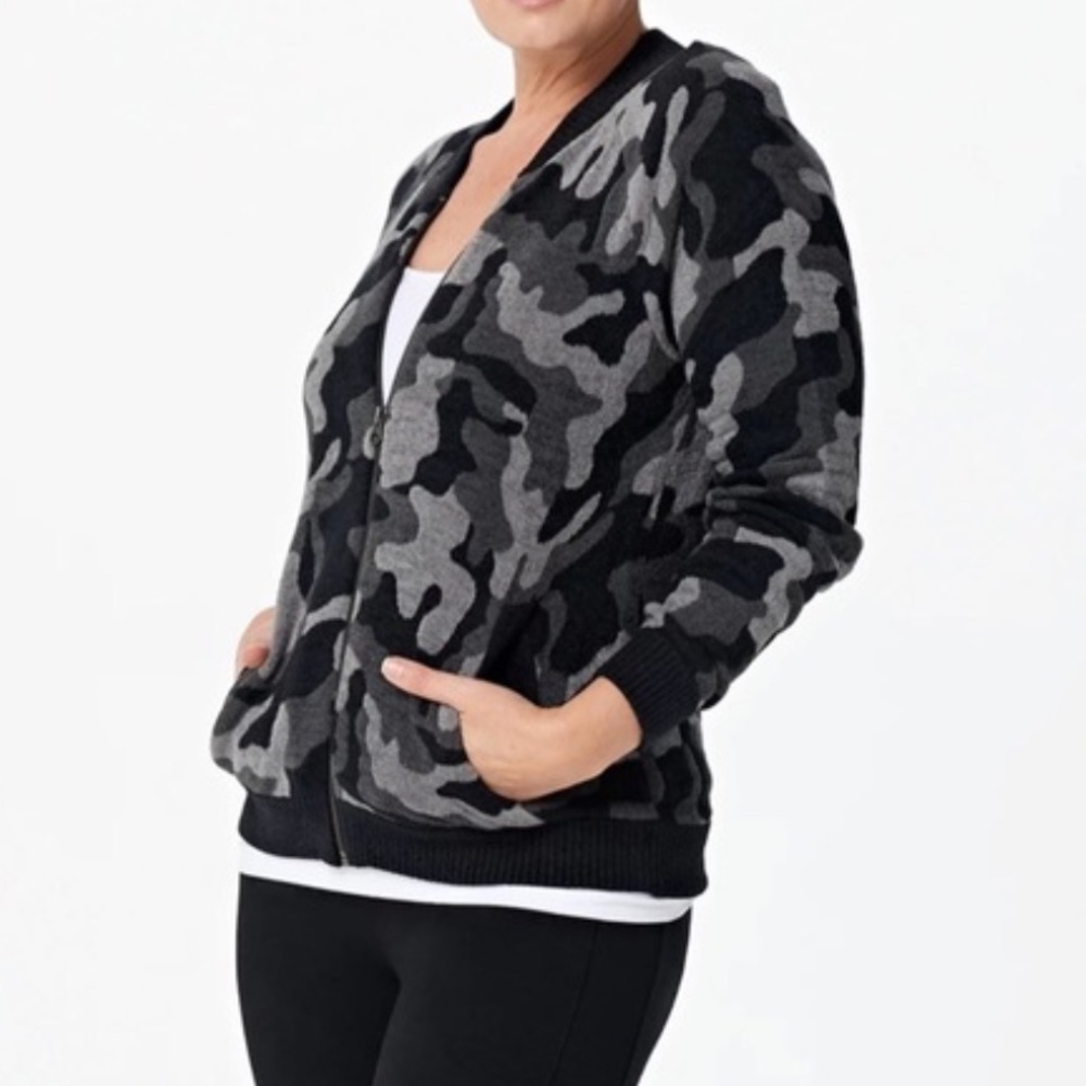 Barefoot Dreams Camo Bomber Jacket
